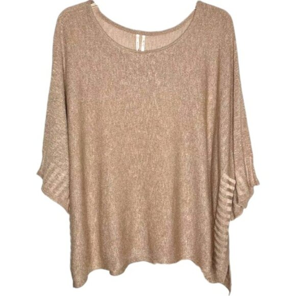 Anthropologie Alicia Shimmer Relaxed Fit Pullover - Gold/Linen - L - Picture 2 of 11